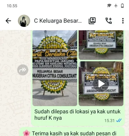 Pengiriman Papan Bunga Duka Gaga